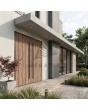 aluminium double door covered Tambora High Pressure Laminate wood imitation