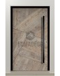 LIM WOODLINE 3 - aluminium entry door covered Fir Platinum wood imitation