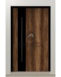 LIM WOODLINE 5 - aluminium wood-like entry door covered Barrique Oak High Pressure Laminate