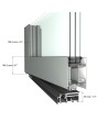 Aluminium Pivot door with left and right sidelight, glass panels