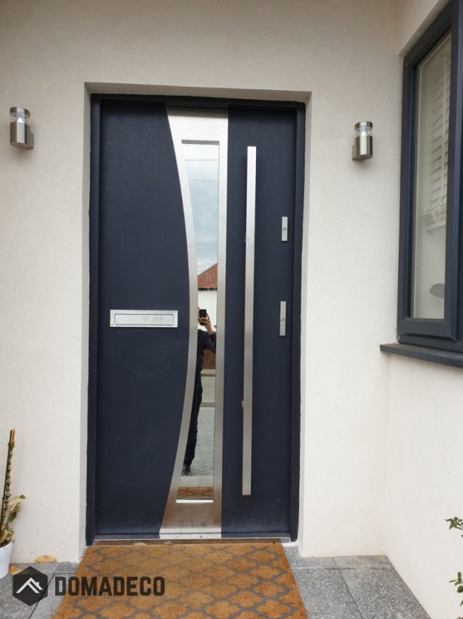 Stainless steel outdoor doors top