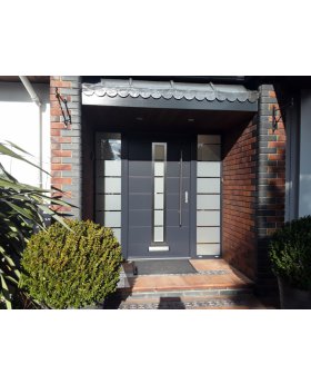 Fargo 12C modern front door with left and right sidelights