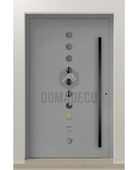 LIM Arlekin - aluminium front entrance door with ten small windows