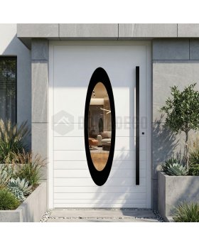 white  secure modern aluminum front doors with oval glass