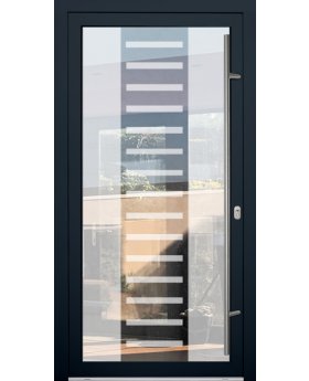 LIM Glass S6 - aluminium single sand door with transparent decor