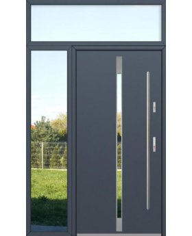 custom configuration - Fargo door with left and top sidelight  (view from the outside)