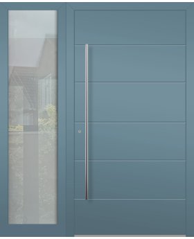 Aluminium Hinged LIM front door with left sidelight (view from the outside) 