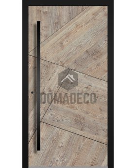 LIM WOODLINE 3 - aluminium entry door covered Fir Platinum wood imitation