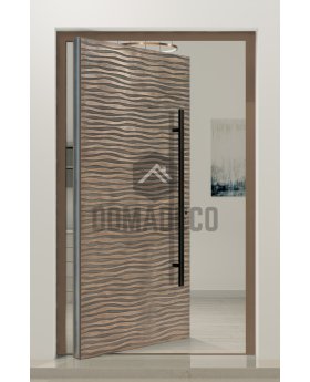 PIVOT M16 - aluminium front entry hinged door with texture of milled metal