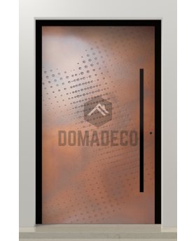 PIVOT M17 - aluminium pivot entry door with copper texture of milled metal