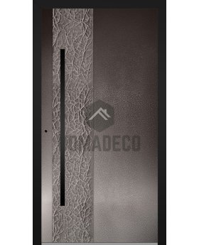 LIM M27 - aluminium hinged door with brown texture of milled metal