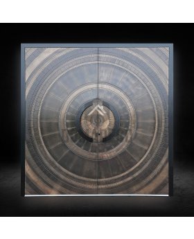 Brown liquid metal double aluminum door