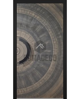 LIM M6 - entry hinged door with bronze texture of milled metal