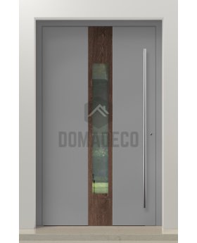 LIM V08 - aluminium front door with wooden decor