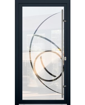 LIM Glass S16 - aluminium frosted front door with transparent decor