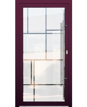 LIM Glass S17 -  aluminium front door milk with transparent decor