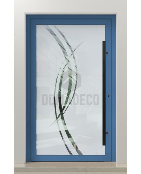 LIM Glass S18 -  aluminium front door milk with transparent decor