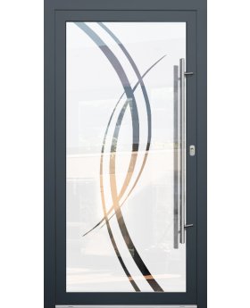 LIM Glass S18 -  aluminium front door milk with transparent decor