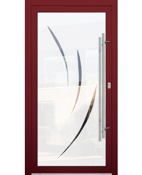 LIM Glass S19 - aluminium front door milk with transparent decor