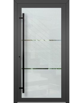 LIM Glass S2 - frosted main door with two transparent stripe