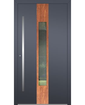 LIM V08 - aluminium front door with wooden decor