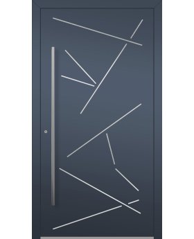 LIM Vario-inox - entrance aluminium front door with stripes