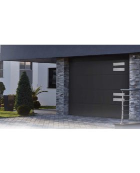WIS E1D2 -  sectional garage door with silver decorative element