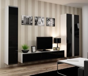 Seattle 6 - White and black entertainment unit
