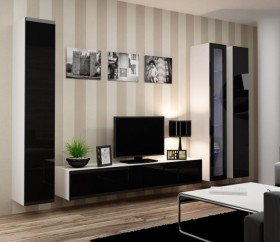 Seattle 4 - Black and white entertainment center