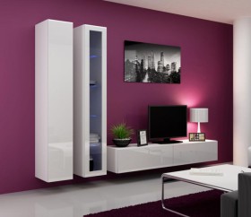 Seattle 9 - gloss white entertainment set furniture