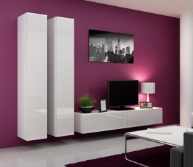 Seattle 13 - gloss white modern tv wall unit