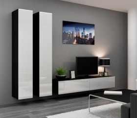 Seattle 15 - black & white modern entertainment center