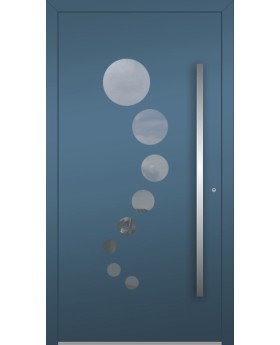 LIM 12E - modern aluminium front door with circles glass