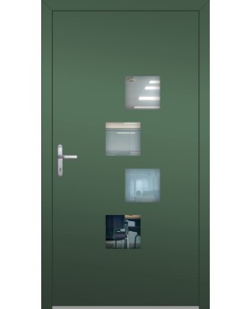 LIM 14E - modern aluminium door with four square windows