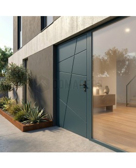 green custom modern aluminium front door