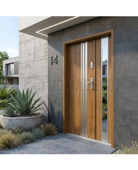 Turners oak unique front door with side panel