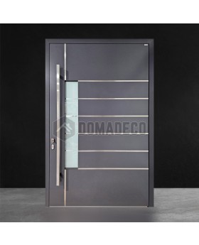 Anthracite aluminum pivot entrance door