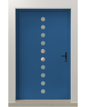 PIVOT Arlekin - aluminium large pivot door with ten small glass