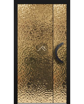 LIM B2 - aluminium hinged door covered with gold stainless steel sheet