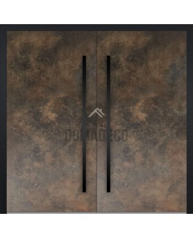 LIM Bruno double - double aluminium front door covered with rust sintered quartz