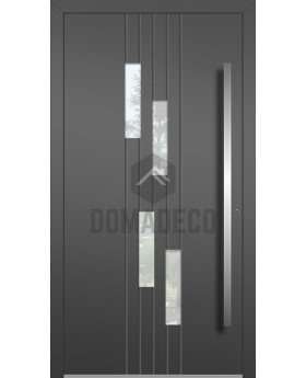 LIM C25 - modern aluminium entrance door with vertical windows