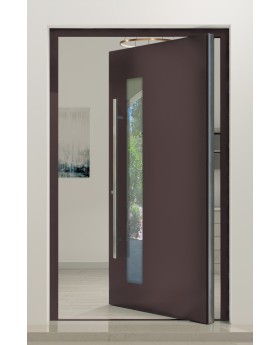 PIVOT C8 - Pivot aluminium designer door with glass