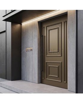 Brown traditional style aluminium pivot door