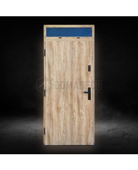 Turners oak Sta Columb steel door with top sidelight