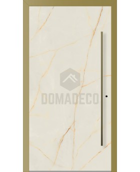 LIM Cristallo - aluminium hinged door covered with Cristallo sintered quartz