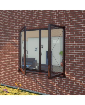 S68-D2 - Double casement aluminium window