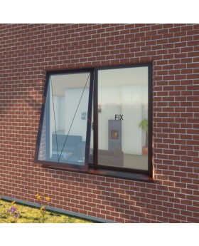 S68-D3 -  double aluminium window top hung and fixed