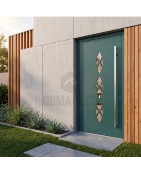 Green aluminium security front door