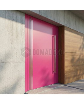 pink modern aluminium entrance door