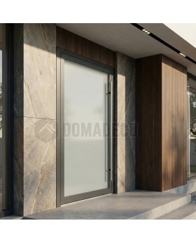 Fully frosted glazed front aluminum door